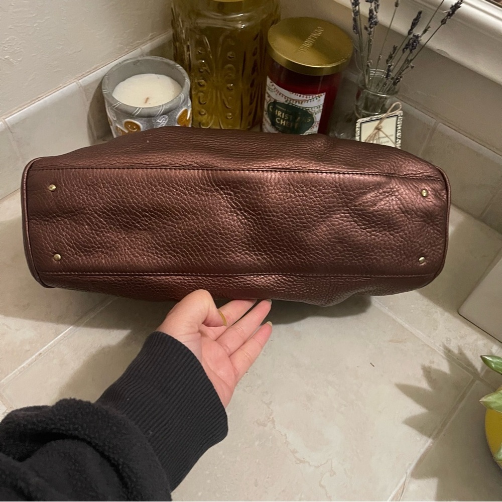 COLE HAAN- bronzed metallic leather purse -EUC - Picture 6 of 10